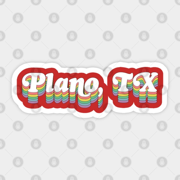 Plano Texas Retro Typography Design Sticker by DankFutura